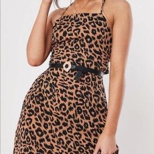 NWT MISSGUIDED animal print tie back mini dress